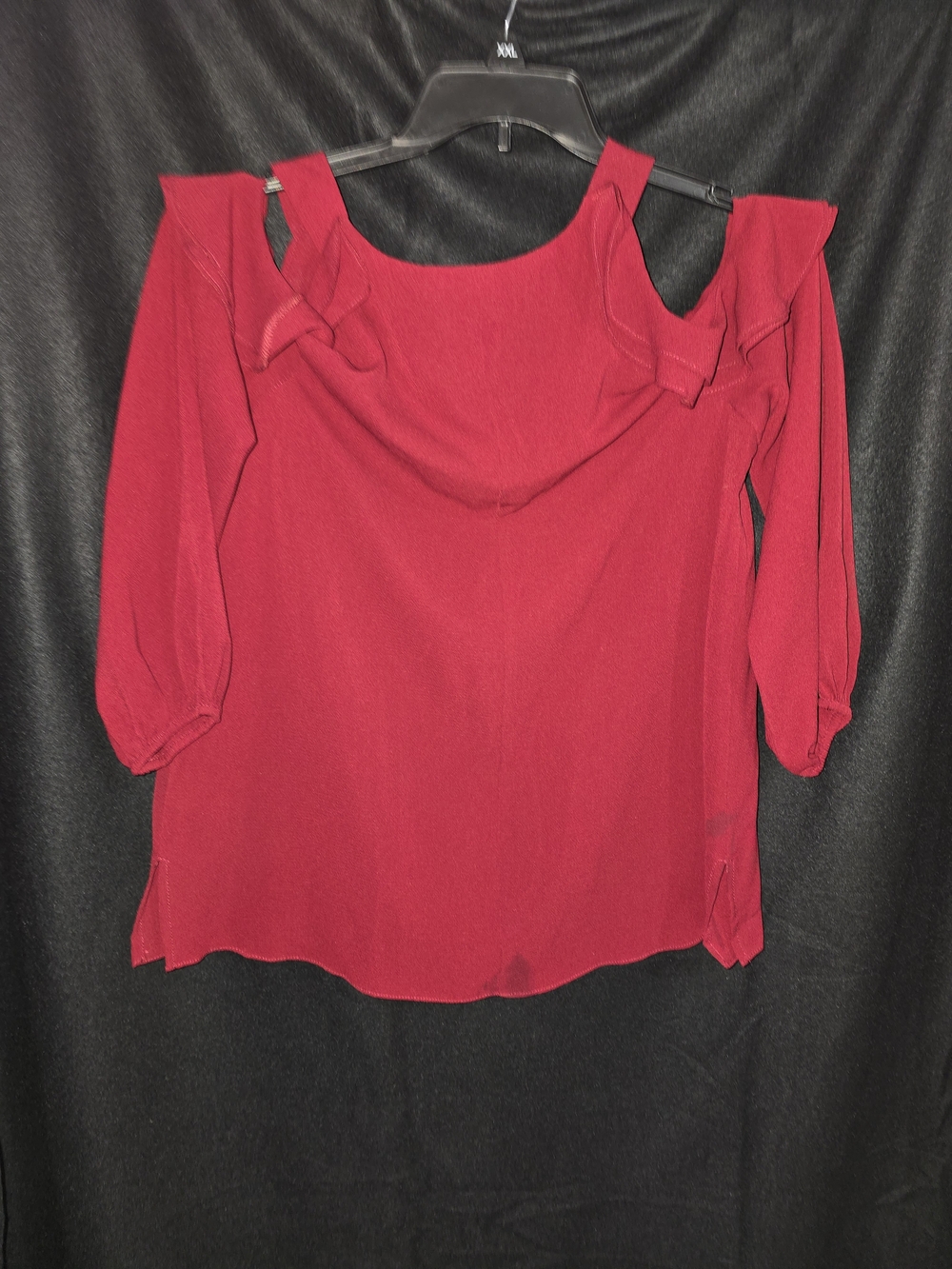 Umgee Red Cold-Shoulder Ruffle Top - Picture 3 of 3
